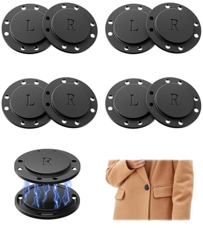 JEXOWIQ 4 pares botones magnéticos de metal 26 mm, corchetes de presion metalicos,cierres magnéticos para bolsos, costura, manualidades y ropa