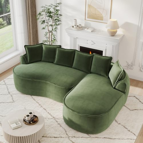 Bladez Divano Modulare Senza Struttura Forma A L, Cloudsofa, Chenille con Seduta Extra Profonda e Chaise Longue, Divano a Terra Senza Montaggio, Divano Curvo, Boneless per Dormire, per Soggiorno