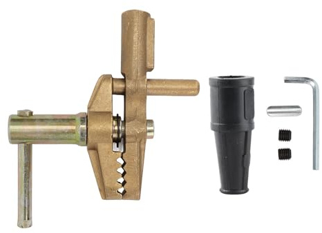 LDAUYZLING Pinza de soldadura de latón con conexión a tierra de 800 A con funda de goma. Excelente conductividad eléctrica. Pinza de tierra para soldadura de 35 mm.