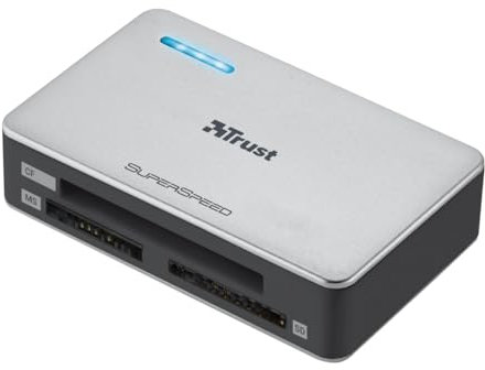 Trust SuperSpeed USB 3.0 Cardreader USB 3.0 Silber Speicherkartenleser (CF, USB-Stick (MS), SD, SDXC, USB 3.0, Silber, USB, Windows 7, Vista, XP (SP3))