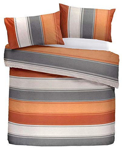 Fusion Betley Stripe Reversible Duvet Cover Set, Spice, Single