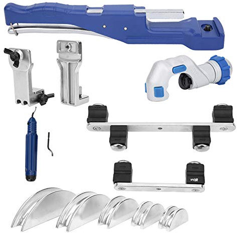 Juego de dobladora de tubos de cobre, máquina dobladora, herramienta manual imperial, 3/8 1/2 5/8 3/4 7/8 pulgadas con juego de herramientas de molde para instalación y mantenimiento de tuberías de co