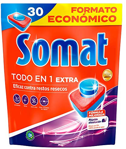 Somat Todo en 1 Pastillas Detergente para Lavavajillas, 546g