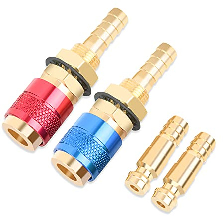 Snabbkopplingar, 2 st, 8 mm, sats, svets, gas, adapter, snabbanslutningsbeslag för Tig svetsbrännare