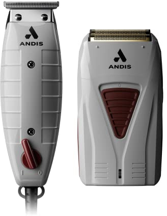 Andis 17270 Finishing Combo T-Outliner Trimmer & Pro Foil Lithium Titanium Foil Shaver - Professional Finishing Hair & Beard Trimming Kit