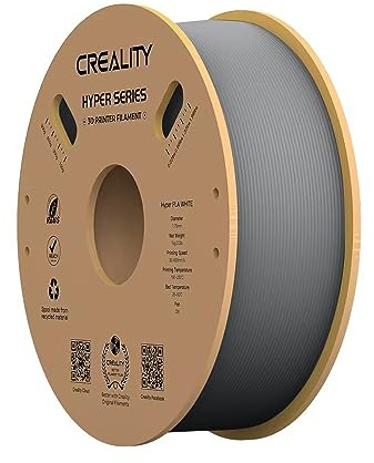 Creality PLA-Filament Hyper,1.75mm Durchmesser für 600mm/s Hohe Druckgeschwindigkeit, +/-0.03mm Maßgenauigkeit für Hochpräzises Drucken, Hohe Liquidität und Schnelle Abkühlung für K1 K1 Max K1C(Grau)