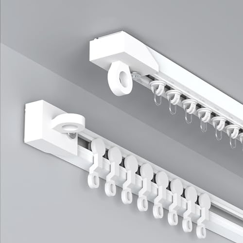 1-5M självhäftande gardinskena tak eller väggfäste, takskena rumsavdelare, självhäftande gardinstång ingen borr, skruvar eller verktyg (Color : Ceiling mounting, Size : 1.6M)