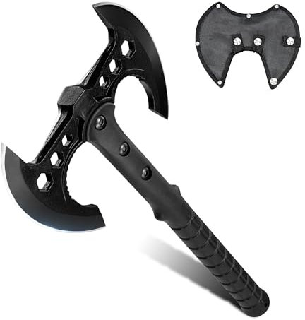 Dream Reach Axt Beil Doppelaxt Camping Axt Outdoor Mit Schwarzem Fasergriff für Bushcraft Wald Garten Männer Geschenke