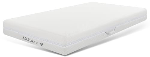Kallskummadrass, 7 zoner, komfortskummadrass, 20 cm hög, H2/H3 hårdhetsgrad, ergonomisk madrass med avtagbart och tvättbart överdrag, lämplig för dammallergiker, vändmadrass (90 x 200 cm)
