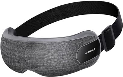 Augenmassagegerät mit Wärme- und Luftkompression, Augen- und Schläfenmassage-Musik für Migräne, Augenermüdung, trockene Augen