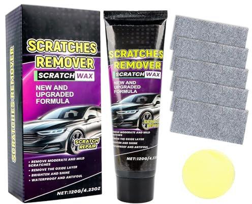 2025 Nuevo Nano Paño Auto Rasguño Removedor, 120 g Auto Paint, Pasta de pulido con nano paño y bola de esponja, kit de reparación de arañazos para vehículos, eliminación de arañazos de coche