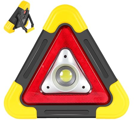 Triángulo genérico coche luz lámpara solar triángulo portátil triángulo emergencia multifuncional con 4 modos para advertencia emergencia recordatorio urgente camión coche