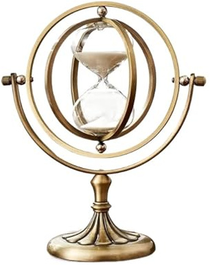 15/30/60 minuter timglas glob timer mässing sandklocka vintage sandglas tid skrivbord dekor lyx vardagsrum dekoration heminredning för studierum spel (19,5 x 26 cm, 30 min)