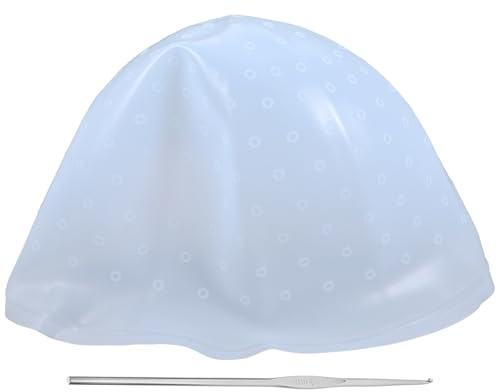 ROMISBABA Gorro para Mechas de Silicona Reutilizable y Elástico con Gancho Metálico para Salón y Uso en Casa, Tapa de Tinte Resistente y Cómoda Color Aleatorio