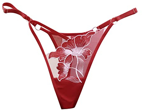 QHQQXN Generisch Culotte Femme Slip sous-Vêtement Femme Culotte Maille sans Couture String Fines Bretelles Dentelle Jacquard Culotte