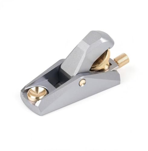 Xgdsnly Mini Rabot Paume Portable Rabot Finition avec Vis En Laiton Confortable Coupe-Chant pour Bricoleurs, Maquettistes, 92 34 52mm, Mini - Rabot En Aluminium À Angle Bas Gris