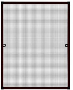 APANA Fliegengitter Fenster 80x100 cm braun - Alurahmen & robustes Fiberglasgewebe – Insektenschutz ohne Bohren mit Bürstendichtung – montagefertig – Fliegennetz