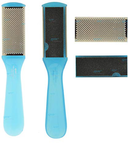 Lima de pie para eliminar callos de doble cara, lima de pedicura, escofina de pies para cuidado de manos y pies, herramientas de piel muerta (azul)