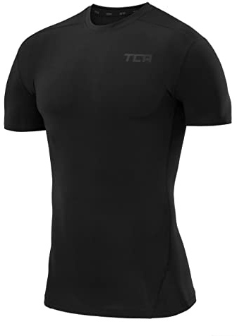TCA Herr Pro Performance Kompressionsunderställ med korta ärmar och termisk topp - Svart, L