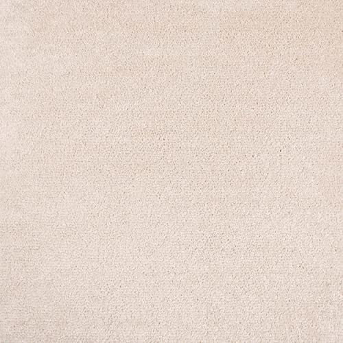 Selbstliegende Teppichfliesen weich Velours Teppich Fliesen in Crème für Schlafzimmer und Wohnzimmer Velour Teppichboden als Fliesen in 50x50 cm (1 Fliese 50x50 cm)