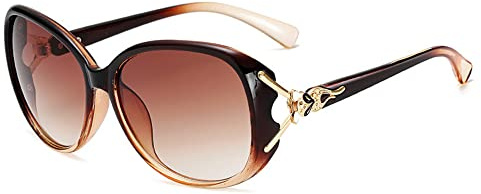 Lunettes de Soleil Femme Polarisées Fille Fashion Grand Cadre Protection UV400 pour Voyage Conduite Plage Extérieur