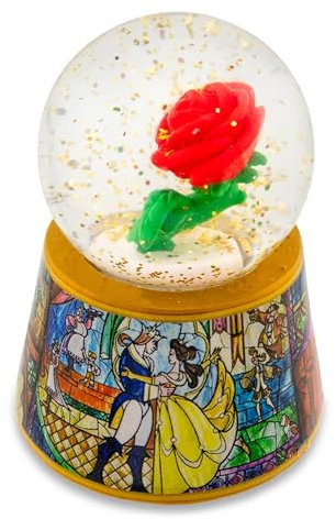Disney Beauty And The Beast - Mini palla di neve illuminata, altezza 7,6 cm