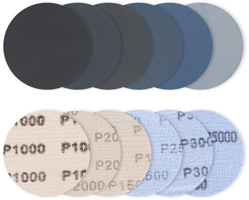 30 Piezas 75mm Discos de Lijado en Seco y Húmedo, Discos de Lija, Papel de Lija Redondo, Discos Abrasivos Gancho y Bucle para Lijar Madera Metal, Grano 1000 1500 2000 2500 3000 5000