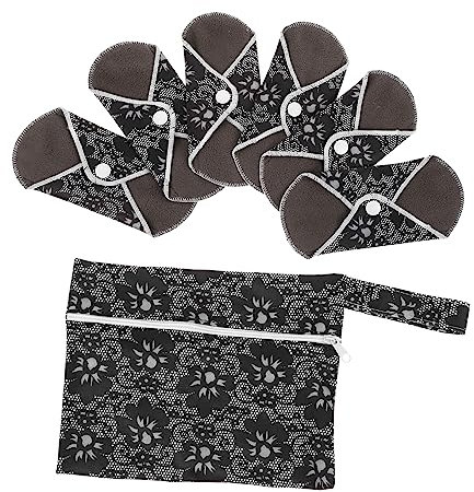 GARVALON 6stücke Pack Wiederverwendbare Stoffbinden Für Damen Menstruationsbinden Aus Atmungsaktivem Saugfähig Und Geruchsneutralisierend Mit Druckknöpfen Für Reisen Sport Und Alltag Versch