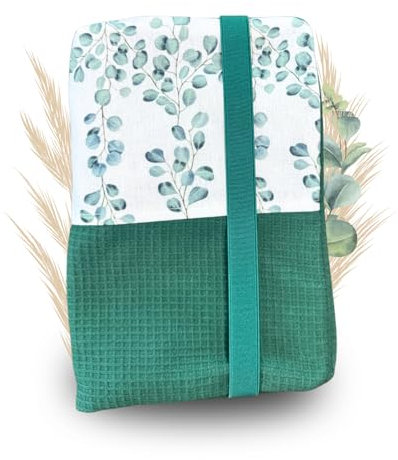 Malino Premium Windeltasche für unterwegs – Evergreen - Organizer für Windeln, Feuchttücher & Baby-Essentials, Baby Kosmetiktasche im Eukalyptus Design