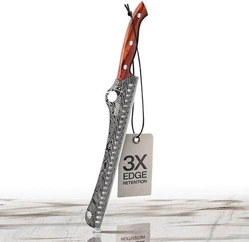 Jikko® SteelFang Edition – Japanese Brisket Knife 12 with Rosewood Handle | Premium Butcher & Carving Knife for Meat, BBQ, and Brisket Slicing – Ultra Sharp High-Carbon Stainless Steel Blade