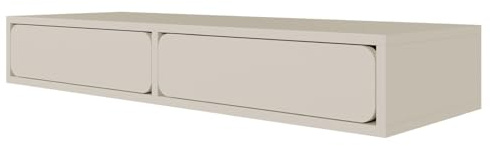 Selsey Wuwu Schminktisch Graubeige 110x35x17 cm, Minimalistisches Design Mit Push-to-Open Schubladen, Hängend Montierbar, Robuste Laminierte Spanplatten, Perfekt Für Schlafzimmer & Ankleidezimmer