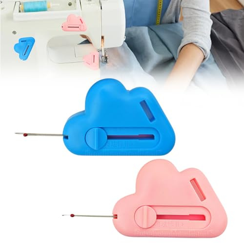 SZZETK 2 Stück 2 in 1 Nähzubehör für Nähmaschine, Magnetischer Nahtführer, Magnetische Nahtführung für Nähmaschinen mit Nahttrenner, Ausgestattet mit Nahtabscheider, Zum Nähen von Führern （Blau、Rosa）