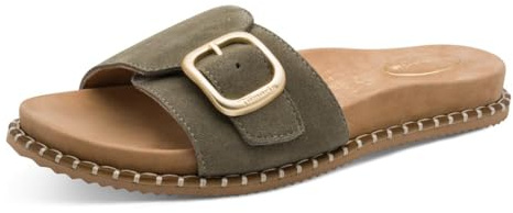 Tamaris Comfort Mule Plateforme Plate Multi-Ajustable pour Femme en Daim Sage 40 EU