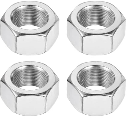 sourcing map M18x1mm Hex Nuts, 4Pcs 304 Stainless Steel Metric Fine Thread Hexagon Lock Nuts Fasteners 27mm/1.06 Width, 15mm/0.59 Height for Machinery Automotive Industrial Use