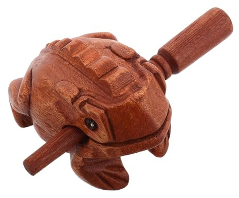 Ciieeo Handmade Wooden Frog Sound Toys Musical Percussion Instrument Educational Toy for Boys and Girls Home Decor Crafted Wood Block Fun Musical Instrument