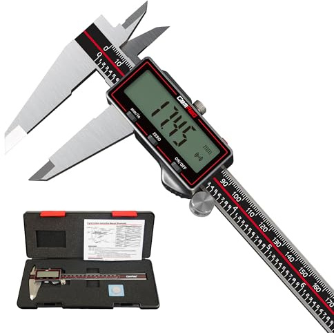 GemRed Wireless Digital Caliper, 8 Inch Stainless Steel Precision Measuring Tool with Data Output, Inch/MM Conversion, Zero Reset, Auto Off, for DlY, Woodworking, Jewelry Making