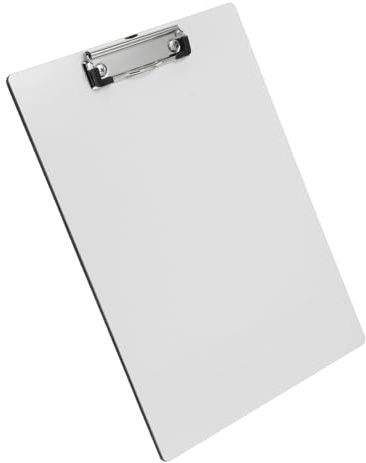 Hemobllo Portablocco da Scrittura Multiuso in Legno Bianco con Clip Sicura per Ufficio Studio e Viaggi Tavoletta Portadocumenti Leggera e Versatile