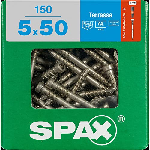 Spax Tornillos de fijación para terrazas (5 x 50 cm, XXL, 150 unidades)