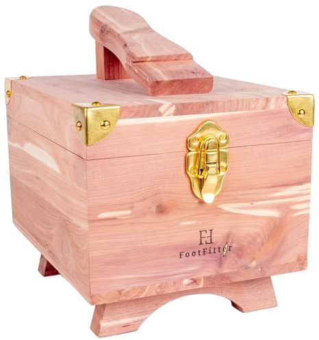 FootFitter Grand Cedar Shoe Shine Valet Box with Stand, USA Grown Wood