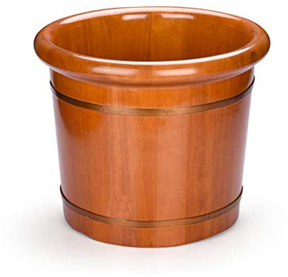 DDKYHU Bucket For Foot Bath,Sauna Accessories Sauna Bucket Water Bucket,Handmade Wooden Footbath Tubs,Foot Relaxing Barrel Present (A)