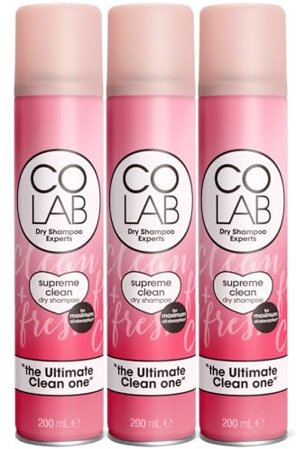 COLAB Dry Shampoo, Supreme Clean, Pack of 3, 200ml - Dry Shampoo for ultimate oil absorption