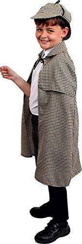 I LOVE FANCY DRESS LTD Sherlock Holmes Deluxe KOSTÜM Set MIT Hut - PERFEKT FÜR BUCHWOCHE ODER Halloween KOSTÜME (BRAUNER Deerstalker Hut & PASSENDES Cape MIT Kragen - X-GROẞ)