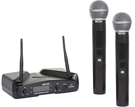 Proel EIKON WM300DM - Doppio Radiomicrofono UHF Wireless Professionale con 1 ricevitore + 2 trasmettitori Palmari, Nero (EIKON WM300DM)