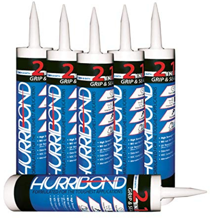 Hurribond 2-in-1 Adhesive and Caulk 6-Pack White