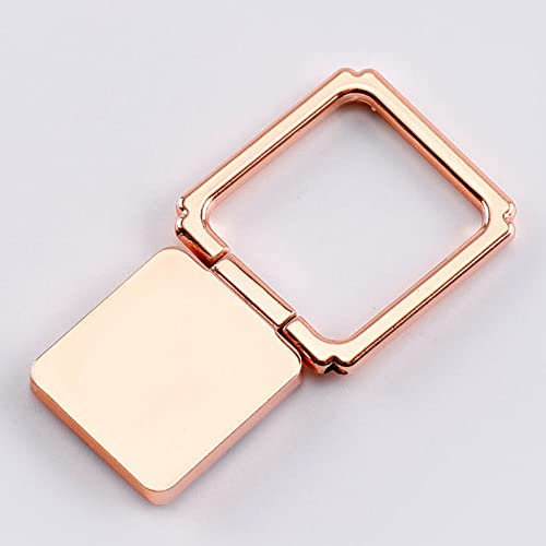 ISKIP Soporte de Anillo para Teléfono, Soporte de Metal Cuadrado Plegable para Teléfono (Oro Rosa)