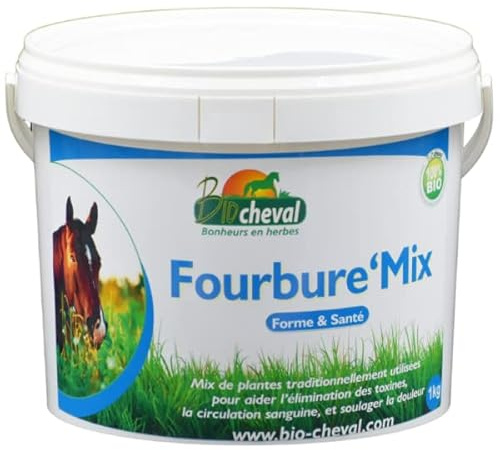 Bio-Cheval FourbureMix - Aliment complémentaire équin - 100 % Bio - Soutien métabolique - Mélange de Plantes séchées - Cheval, Poney, Âne