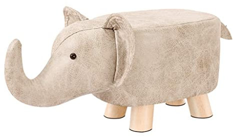 Erik Xian Taburete de pie de Elefante otomano con 4 Patas de Madera Maciza Otomano tapizado Fuerte y Resistente Creativo para Sala de Estar y Dormitorio