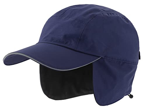 Connectyle Men's Reflective Baseball Cap Fleece Lined Earflap Winter Hat Outdoor Warm Adventure Sports Cap Navy