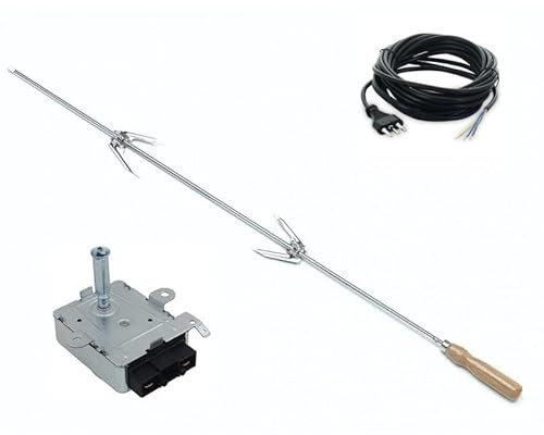 EuroStore07® SPIEDO CM 80 + MOTORE 6 W + CAVO DI COLLEGAMENTO CAMINO - BARBECUE