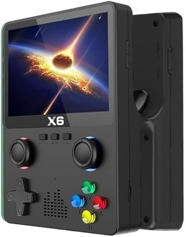 X6 Console Portable, 32 GO 10000+ Jeux Console De Jeux Portable, Écran OCA IPS De 3,5 Double Joystick 3D Console Jeux, Emulateur Console avec 11 Types De Simulateurs pour Enfants et Adultes